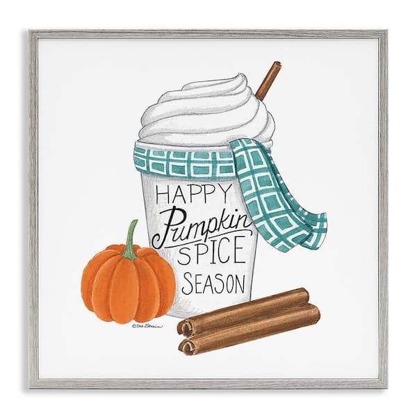 Stupell Industries Pumpkin Spice Season by Deb Strain 1-Piece Framed Graphic Print Food Poster Art Print 12 in. x 12 in.