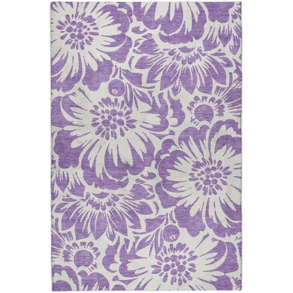 Dream Shag Premium Machine Washable Abstract ADS551 Purple 9 ft. x 12 ft. Area Rug
