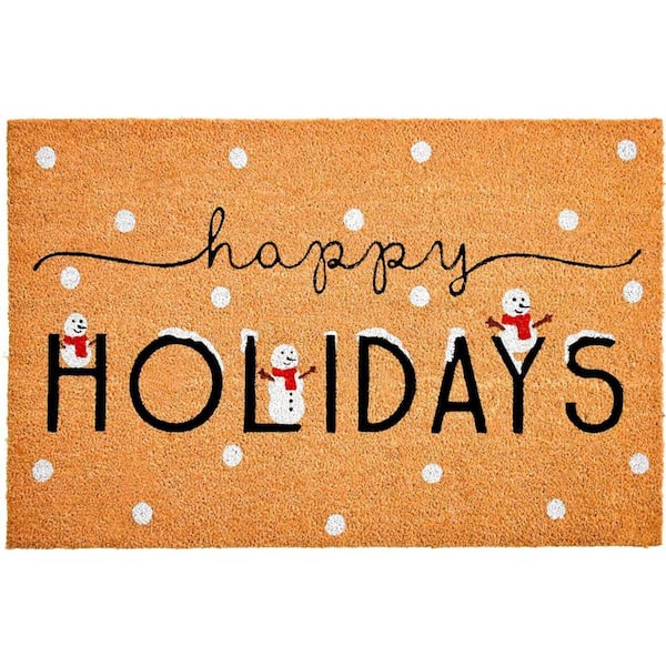 Multi-Colored 36 in. x 24 in. Coir Non-Slip Indoor/Outdoor Door Mat