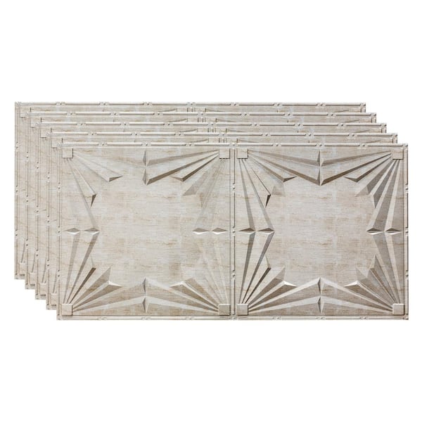 Fasade Art Deco 2 ft. x 4 ft. Vintage Metal Glue Up Vinyl Ceiling Tile (40 sq. ft.)