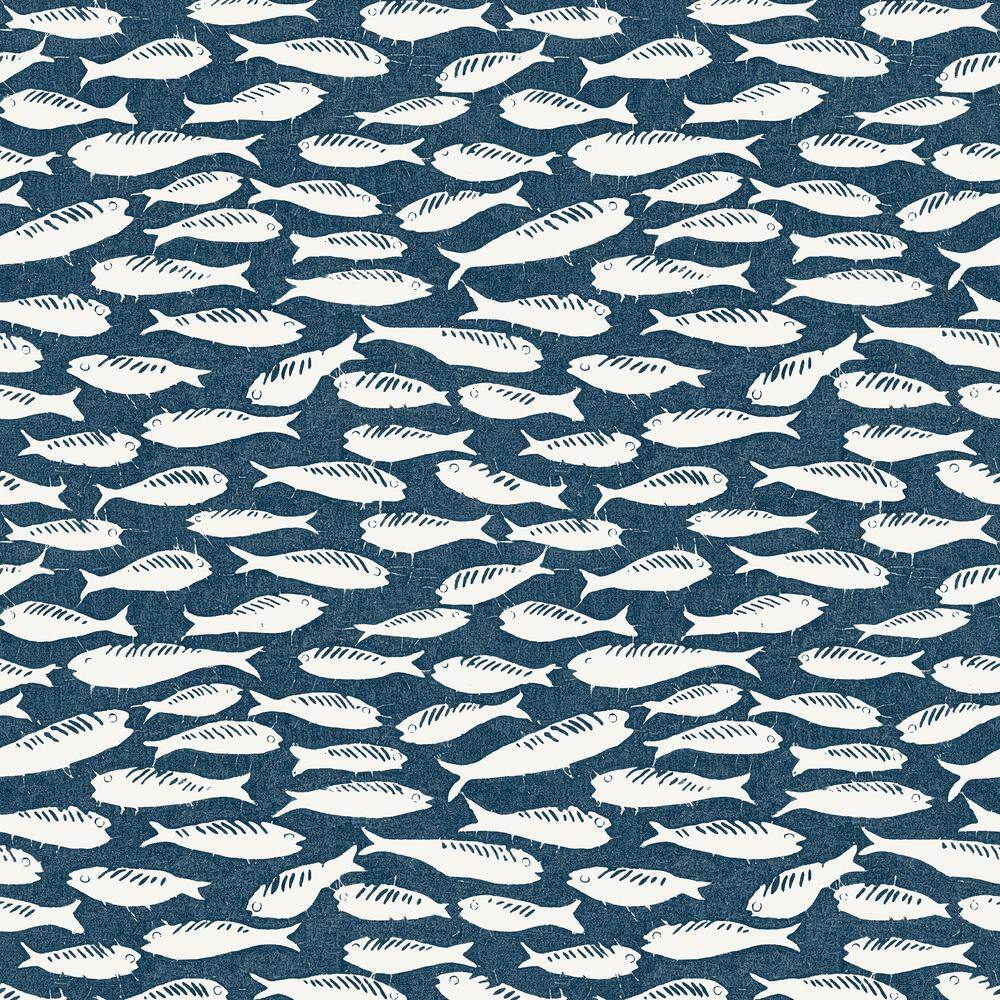 Chesapeake Nunkie Blue Navy Sardine Wallpaper Sample 3122-10522SAM ...