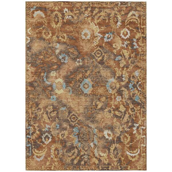 Chantille Machine Washable Indoor/Outdoor Abstract ACN2791 Paprika 10 ft. x 14 ft. Area Rug