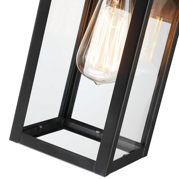 Uixe 1-Light Matte Black Outdoor Wall Lantern Sconce SSINL12151