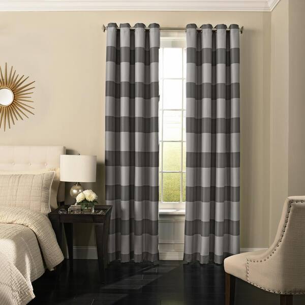Beautyrest Gaultier Blackout Window Curtain Panel in Grey - 52 in. W x 84 in. L