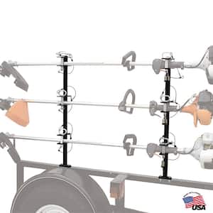 Channel Style 3-Position Landscape Trimmer Rack Holder for Open Trailers with Padlocks