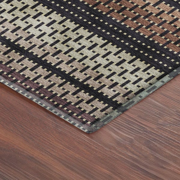 Mayfield Premium Machine Washable Abstract AMF2427 Paprika 3 ft. x 4 ft. Area Rug