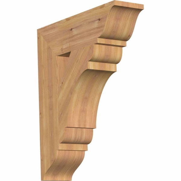 Ekena Millwork 5.5 in. x 26 in. x 22 in. Western Red Cedar Olympic Traditional Smooth Bracket
