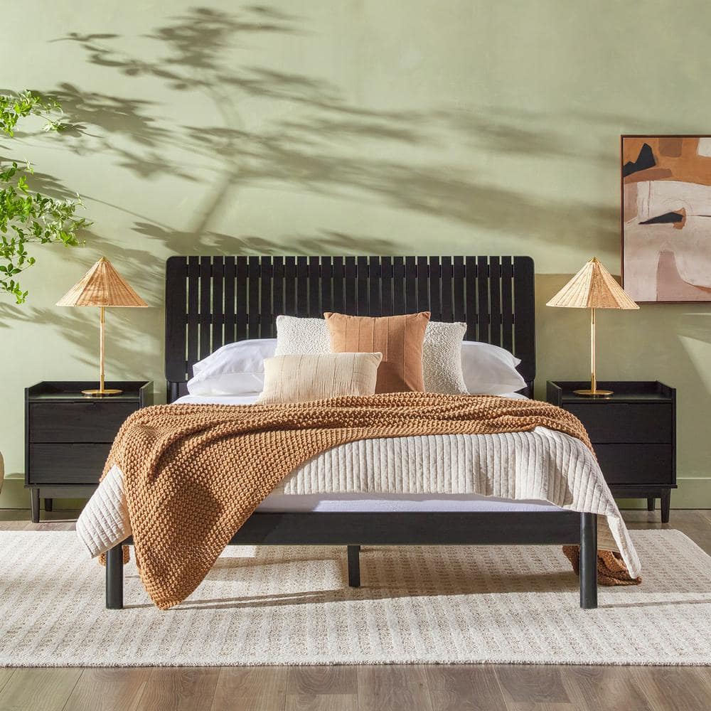 Walker Edison Furniture Company Modern Black Solid Wood