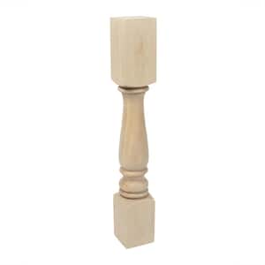 35-1/4 in. x 5 in. Unfinished North American Solid Hard Maple Plain Full Round Kitchen Island Leg