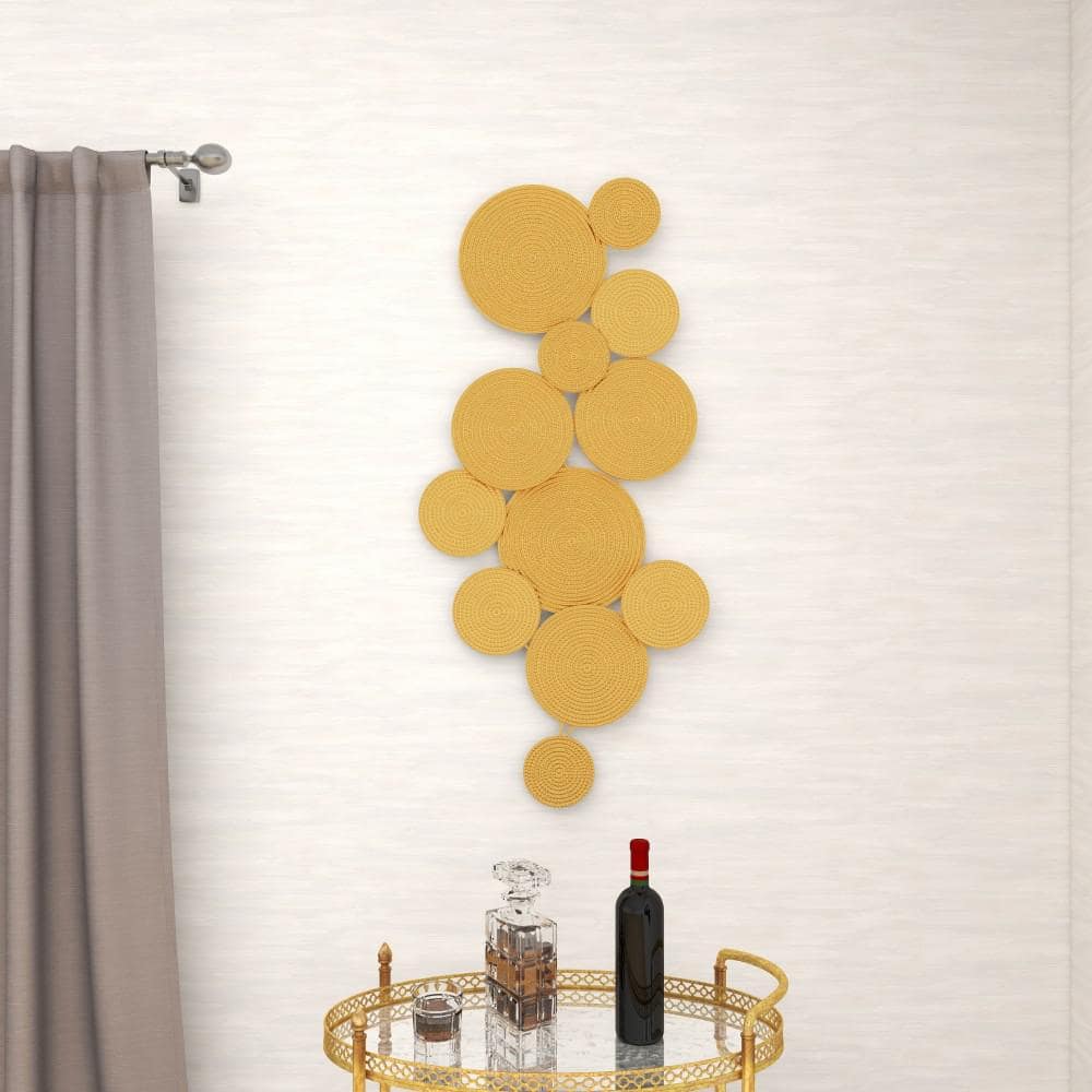 Gold Circular Iron Bohemian Wall Sculpture