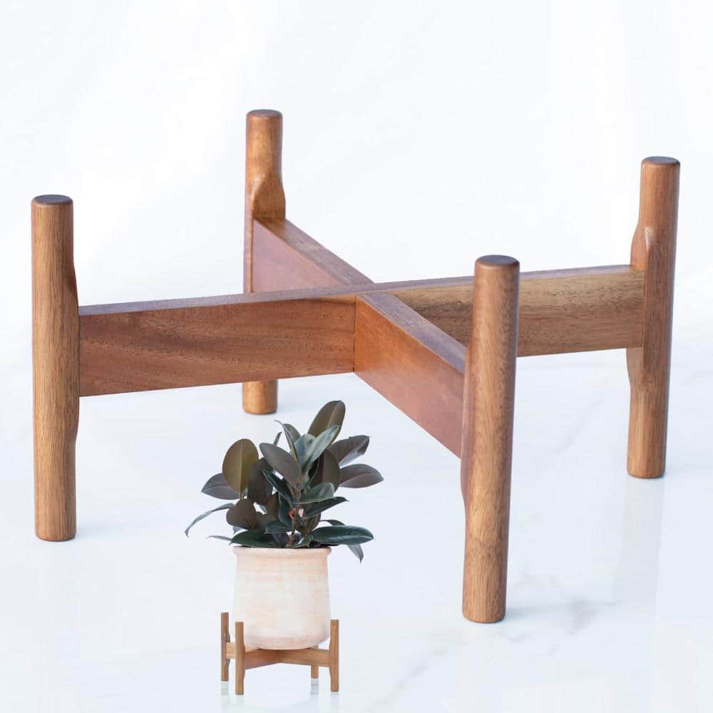 14 in Acacia Wood Plant Stand for Indoor Outdoor Pots Natural price history on PriceWatchPro