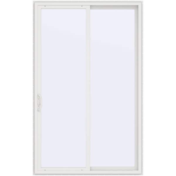 60 in. x 96 in. V-4500 Contemporary White Vinyl Right-Hand Full Lite Sliding Patio Door