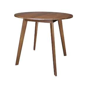 Genuine Walnut Solid American Gum Wood 36 in. Round 4 Legs Dining Table 2