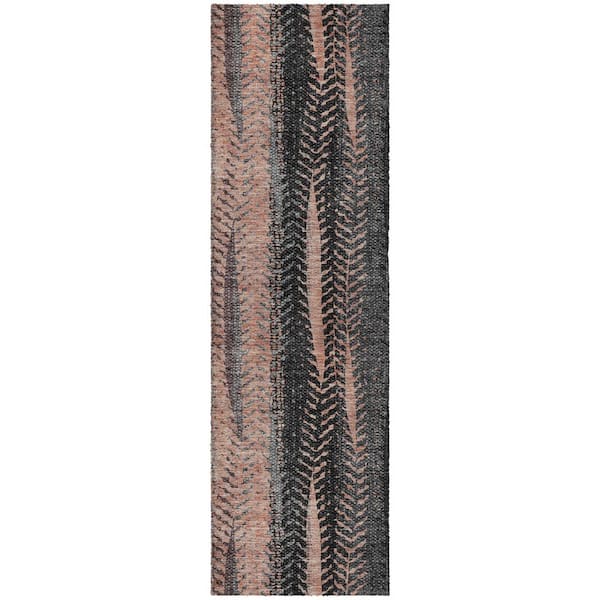Dream Shag Premium Machine Washable Abstract ADS693 Terracotta 2 ft. x 7 ft. Runner Rug