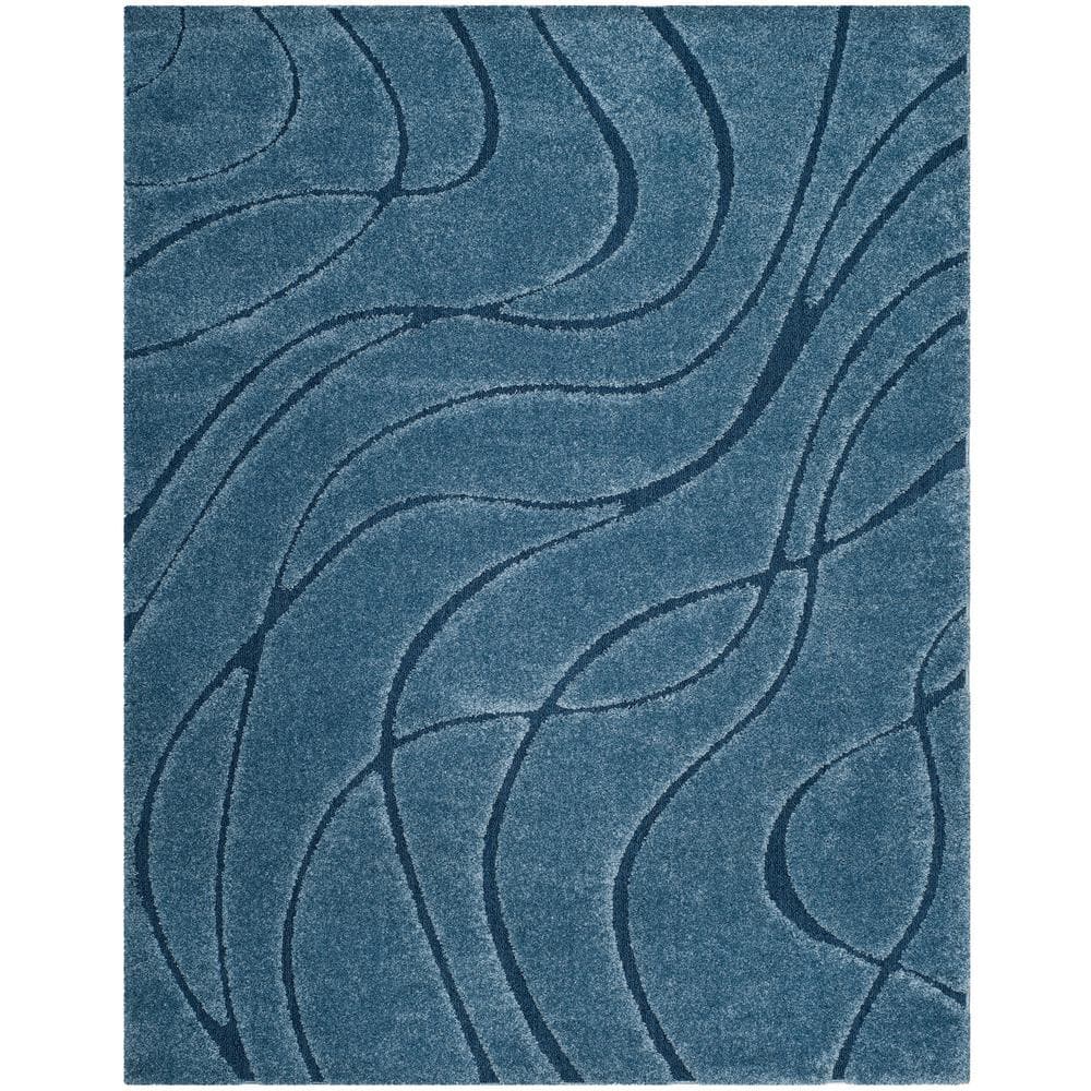 SAFAVIEH Florida 10 ft. x 13 ft. Light Blue/Blue Abstract Area Rug ...