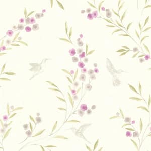 Lineanna Purple Floral Purple Wallpaper Sample