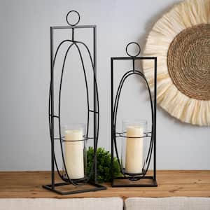30" and 24.75" Oversized Pillar Candle Holders (Set of 2)