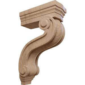 3-7/8 in. x 8 in. x 13 in. Unfinished Wood Mahogany Los Angeles Hollow Back Corbel