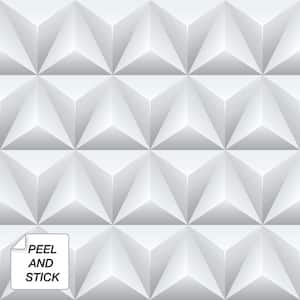 Triangle Origami Grey Vinyl Peelable Roll (Covers 30.75 sq. ft.)