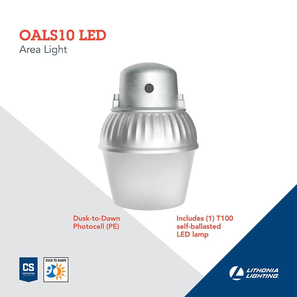 Gray Aluminum LED Dusk-to-Dawn Outdoor Wall Light