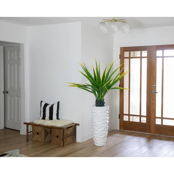 VINTAGE HOME 4.67 ft. Tall Artificial Faux Real Touch Agava 27LVs with Fiberstone Planter