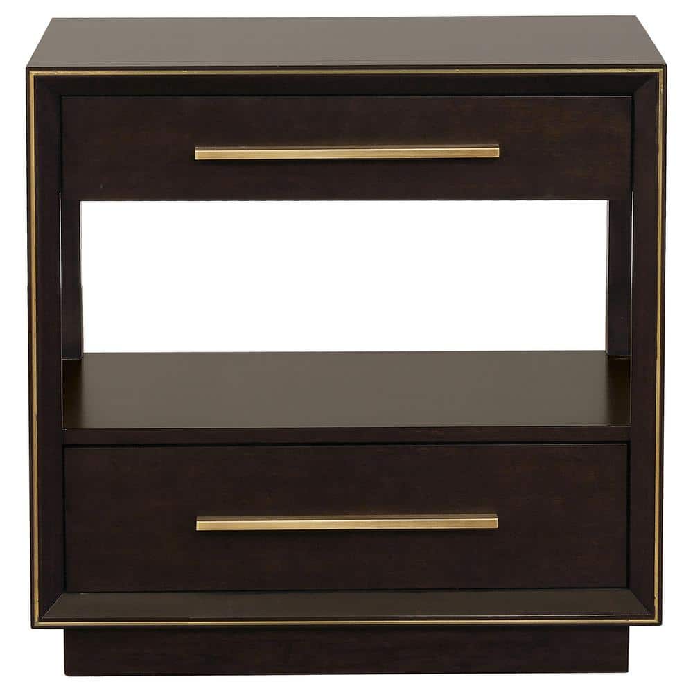 Durango Smoked Peppercorn 2-Drawer Transitional Nightstand
