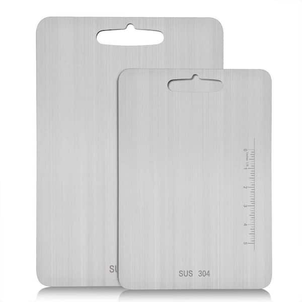 2-Piece Stainless Steel Cutting Board for Kitchen, Chopping Board for Meat, Fruit, Vegetables, Dishwasher Safe