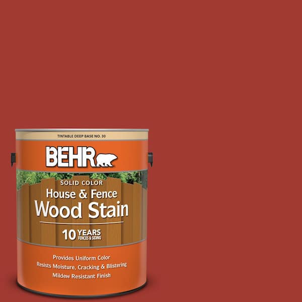 BEHR 1 gal. #PPU2-16 Fire Cracker Solid Color House and Fence Exterior Wood Stain