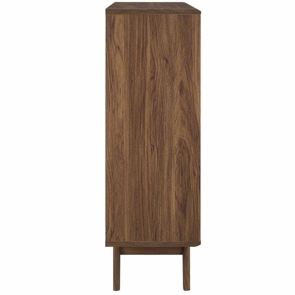 Walnut Mid-Century Modern Three-Tier Storage Cabinet