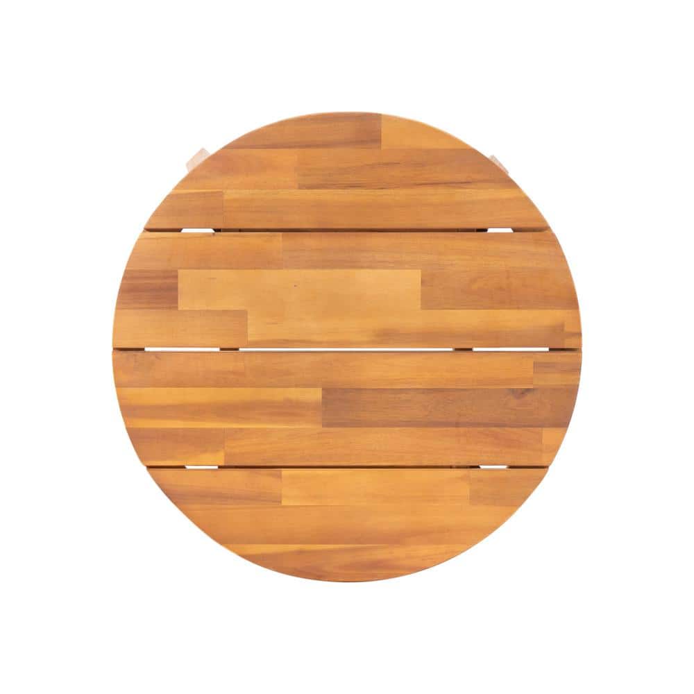 Brooklyn Teak Acacia Wood Round Side Table