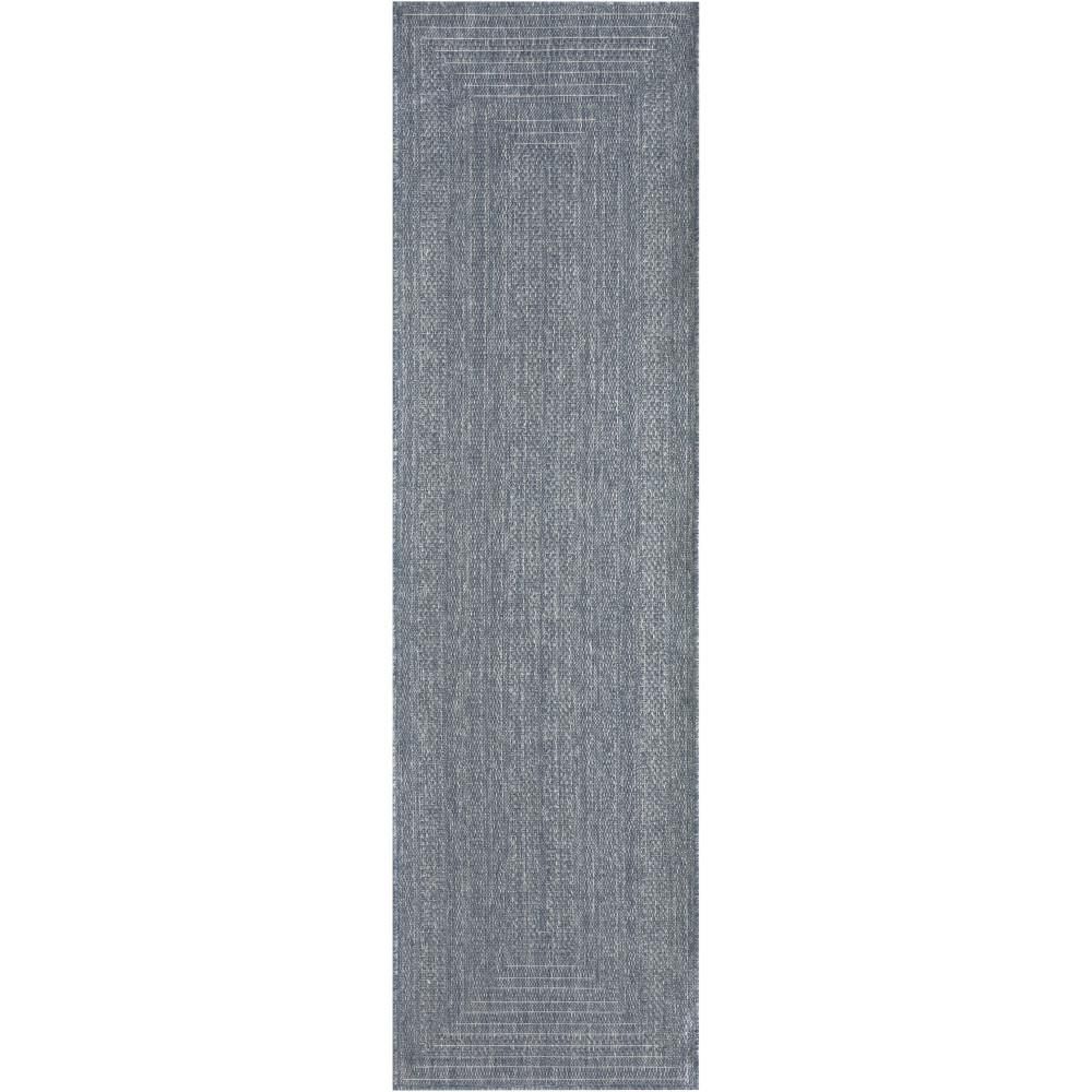 Tulum Denim 2 ft. x 10 ft. Linear Contemporary Runner Area Rug