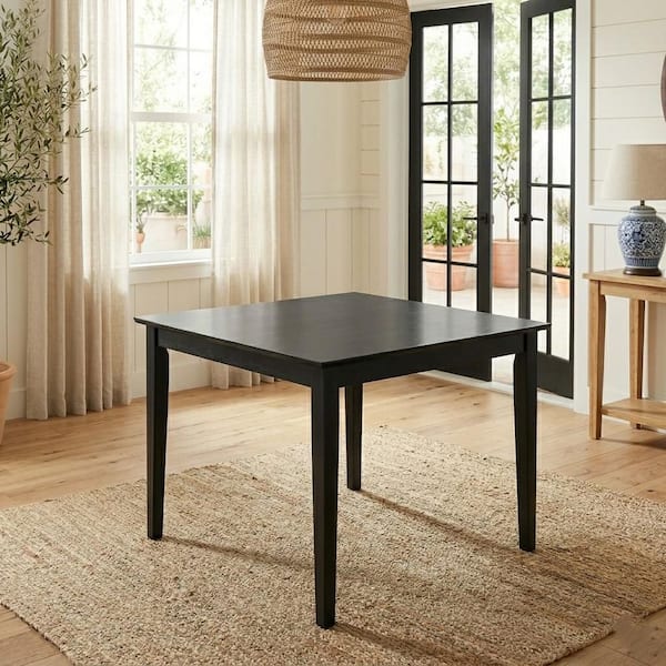 Black Solid Wood Dining Table