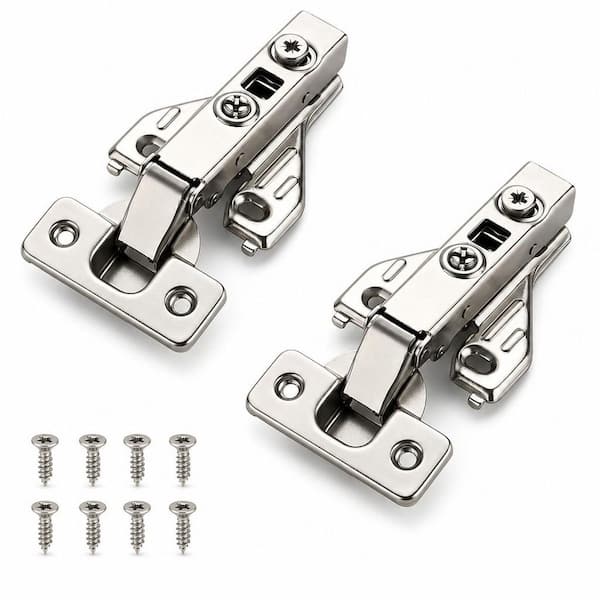 2-Pack Full Overlay Cabinet Door Hinges,105 Degree Adjustable Concealed Cabinet Hinge, Soft Close for Face Frame Cabinet