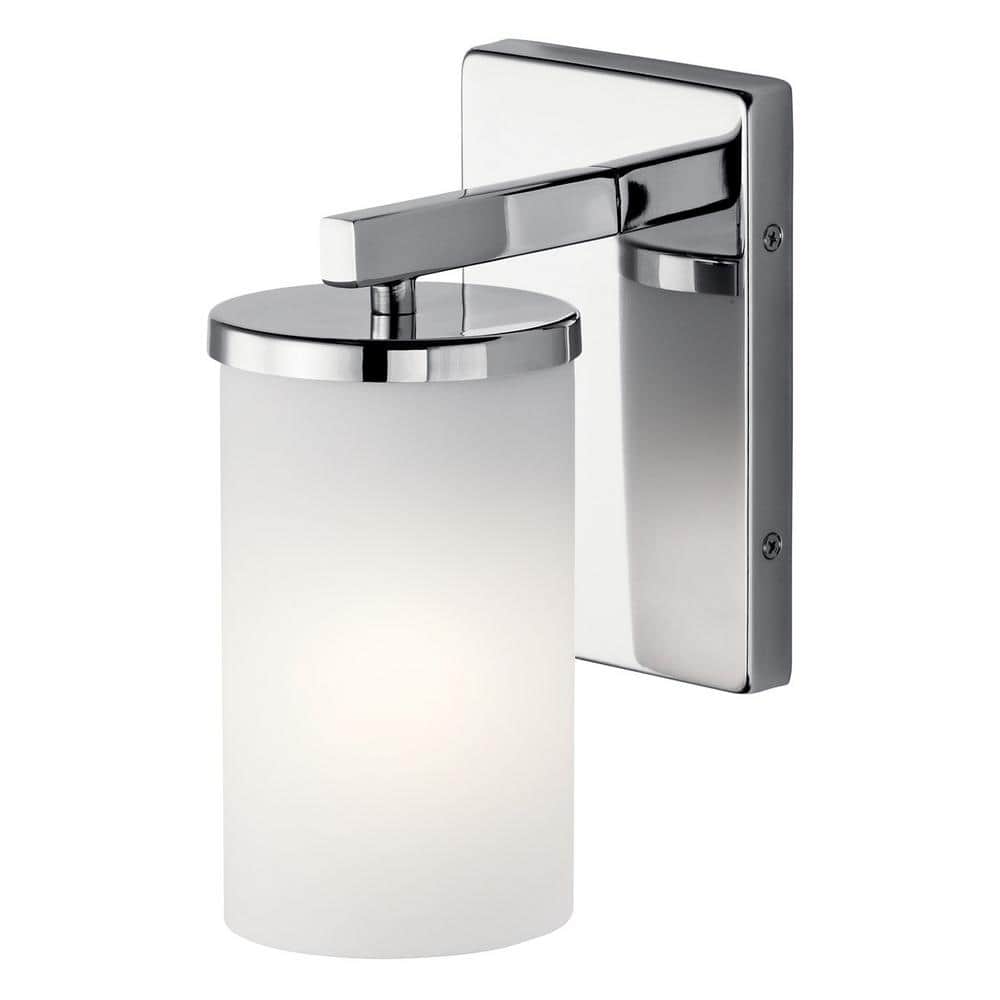 Modern Chrome and White Cylinder Wall Sconce