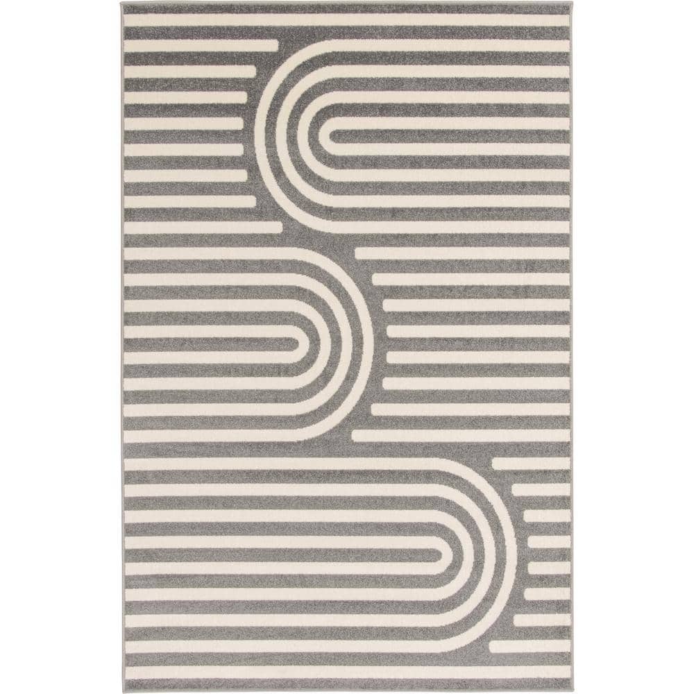 Tecopa Sedvick Gray 5 ft. 3 in. x 7 ft. 3 in. Geometric Polypropylene Indoor/Outdoor Area Rug price history on PriceWatchPro