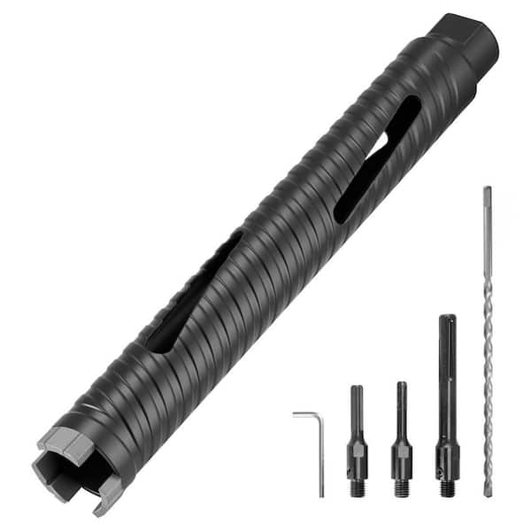 Core Drill Bit 1-1/2 in. Dia 9-1/2 in. Depth 5/8-11 Thread, Diamond Bit with 3 Adapters and Hex Wrench, 2025 Update