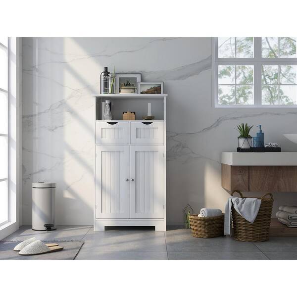 Bathroom Storage Cabinet w/ 2 Door 2Drawer Tall Freestanding