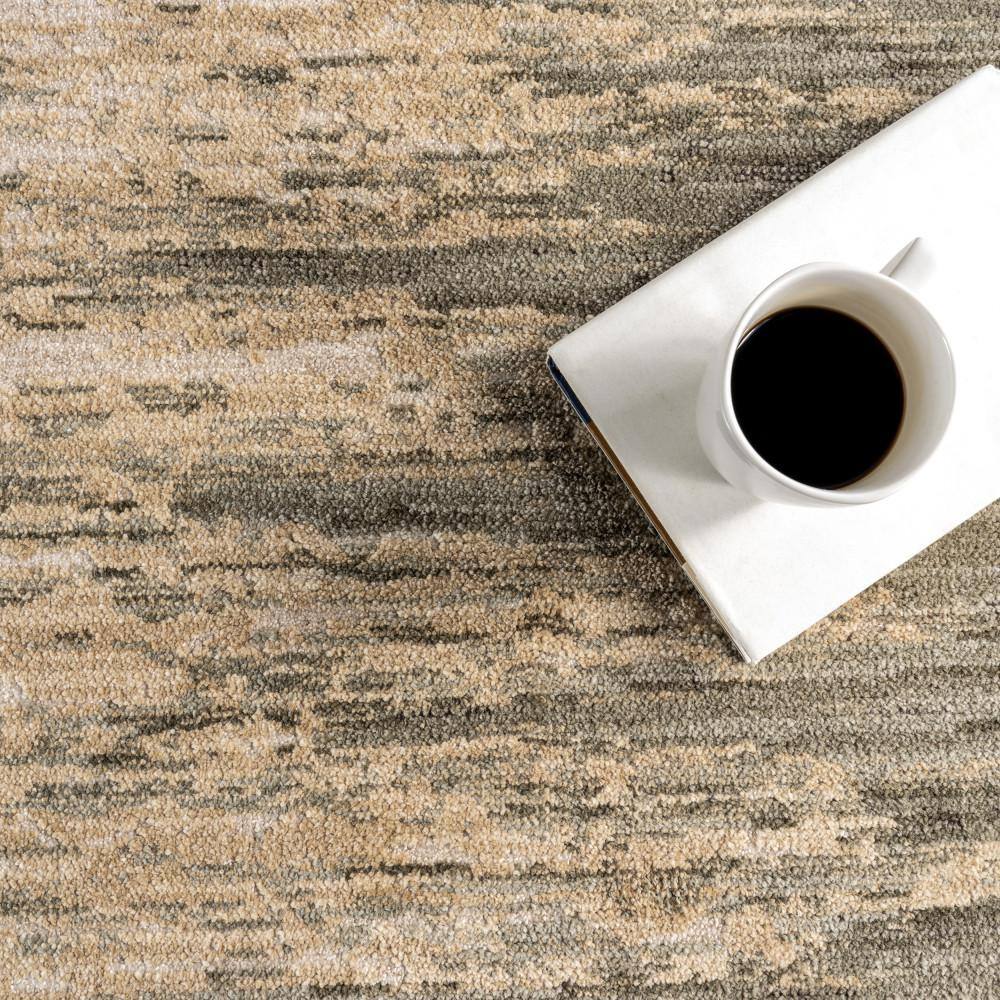 Fiadh Abstract Green and Beige Synthetic Area Rug, 2' x 3'