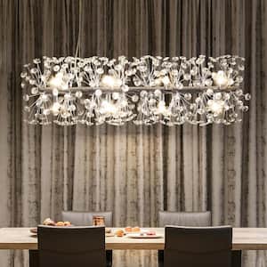 Calzada 12-Light Chrome Crystal Dandelion Chandelier for Dining Room
