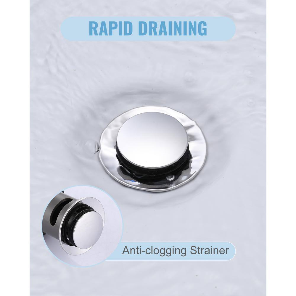 Chrome Pop-Up Bathroom Sink Drain with Overflow and Strainer