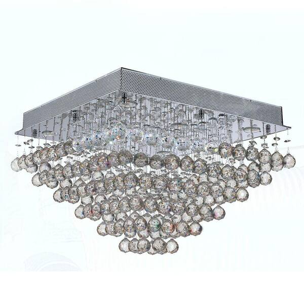 Worldwide Lighting Icicle Collection 8-Light Chrome Crystal Ceiling Light