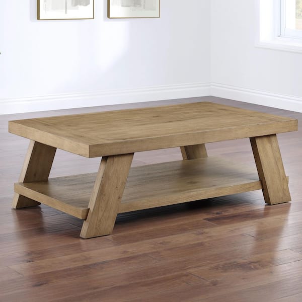 Steve Silver Orinda 55 in. Brown Wood Rectangle Cocktail Coffee Table