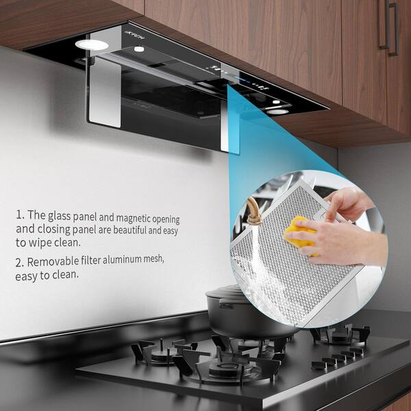 iKTCH 36 in. 900 CFM Ducted Insert Range Hood in Stainless Steel 