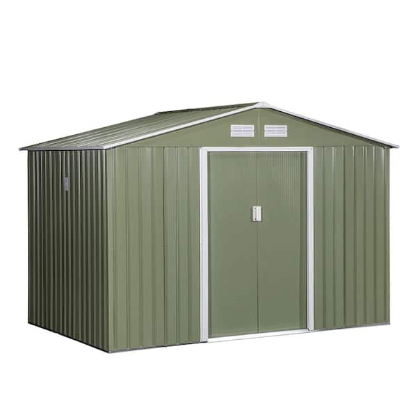 9 ft. W x 6 ft. D Steel Shed with Double Door (54 sq. ft. )
