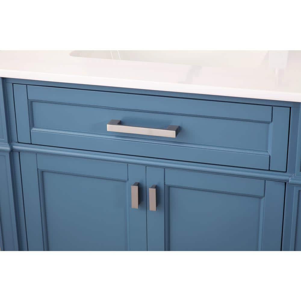 30'' Teal Blue Birch Single Vanity with Quartz Top