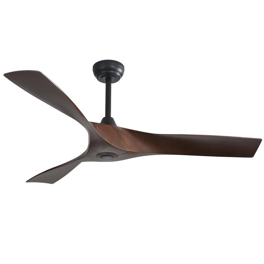 52 in. Indoor Black Ceiling Fan with 3-ABS Blades, 6-Speeds Reversible DC M
