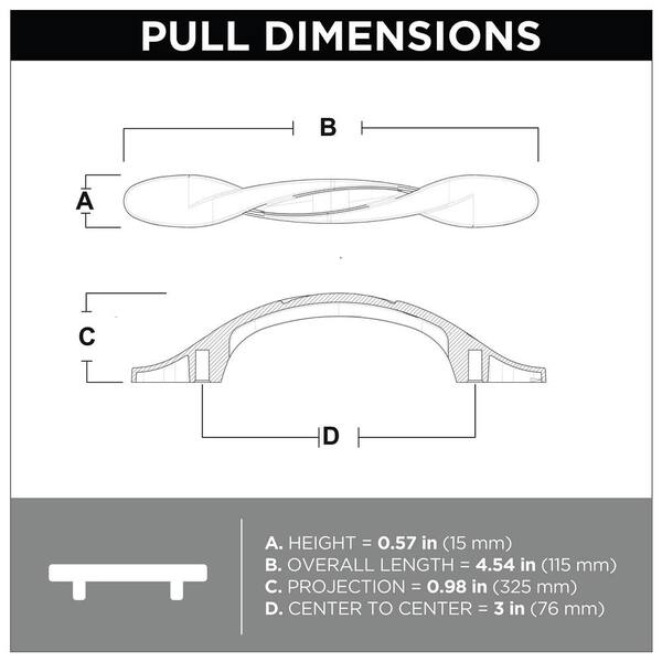 Dark Oil Rubbed Bronze Drawer Pull 76mm Essentials Twisted Arch 3" 25-Pack Dark Oil Rubbed Bronze Drawer Pull 76mm Essentials Twisted Arch 3" 25-Pack