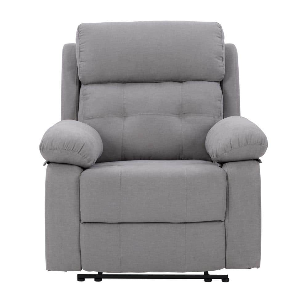 CorLiving Recliner Chair with Extending Foot Rest, Light Grey