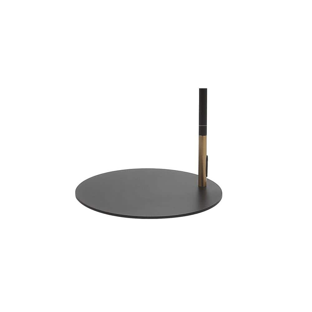 Apollo 61" Antique Black Metal LED Floor Lamp with Brass Accents
