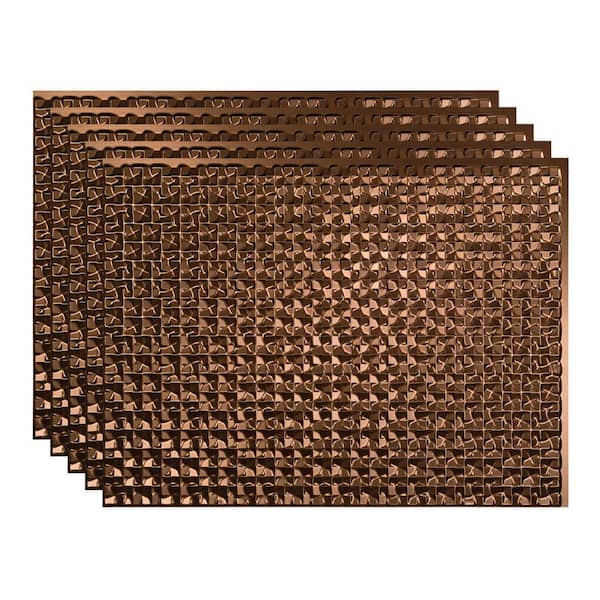 Fasade 18.25 in. x 24.25 in. Terrain Vinyl Backsplash Panel in Oil Rubbed Bronze (5-Pack)